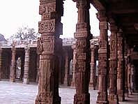 Temple Pillars Qutub Minar Complex Delhi